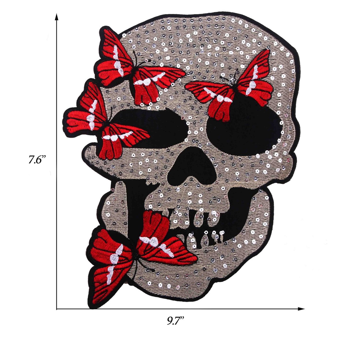 sequin skull large butterfly W7.6