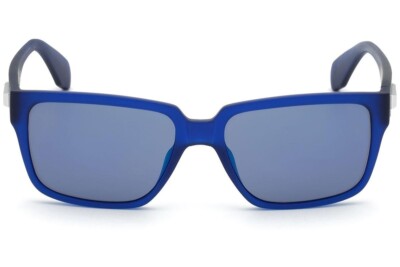 Adidas OR0013 91X Matte Blue Mirrored Plastic Square Sunglasses Frame 55-16-140