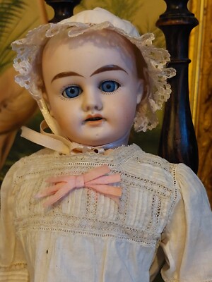 POUPEE 1902 Taille 0 Bouche Ouverte Dent Yeux Bleu 52 cm