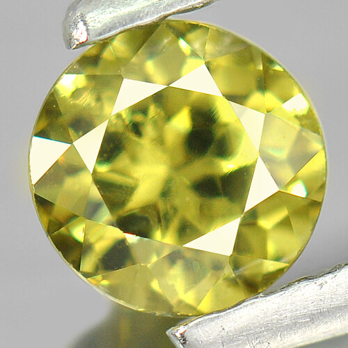 Demantoid Garnet Yellowish Green Round Mm Natural