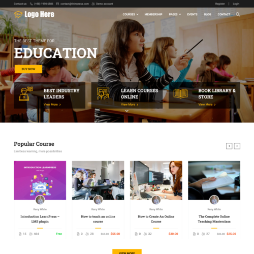 Education Website Design for Training Website with Free 5GB VPS Web Hosting - Picture 1 of 5