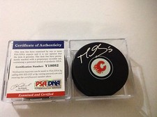 Mark Giordano Signed Hockey Puck Calgary Flames PSA DNA COA Autographed c