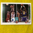 MICHAEL JORDAN & KARL MALONE BULLS JAZZ 1992 NBA HOOPS BASKETBALL CARD #320