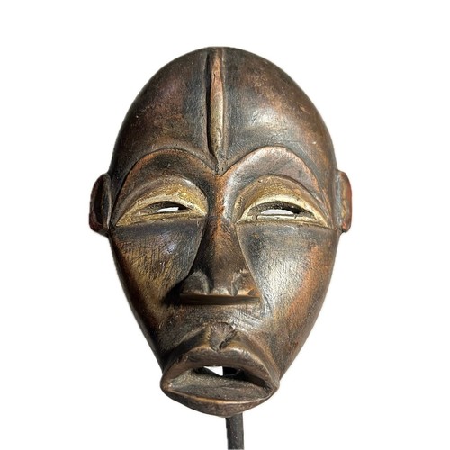 Antica maschera DAN africana maschera viso tribale legno intagliato a mano da appendere-649 - Foto 13 di 24