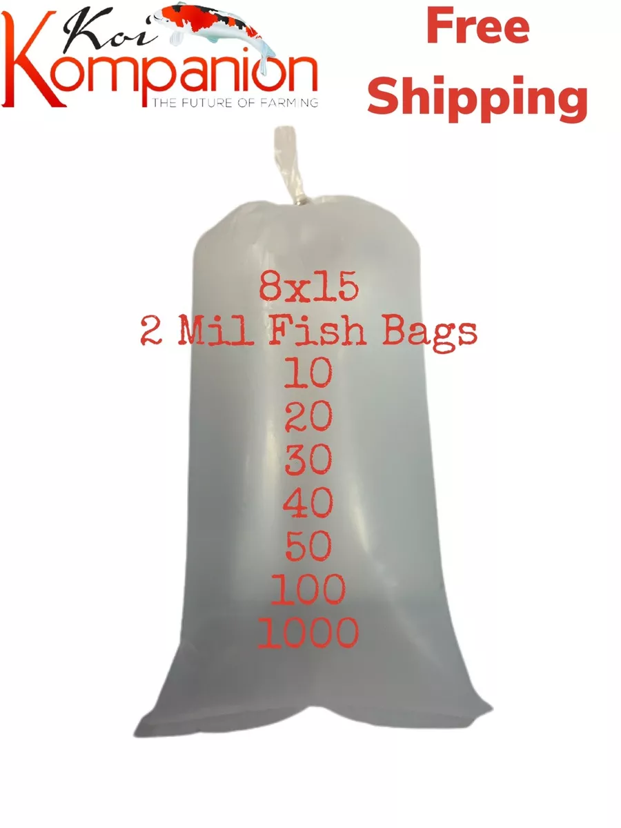 Fish Bags 8 x15 2 MIL Shipping Transport Poly Bag Free Shipping