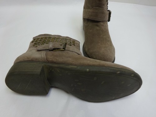 Steve Madden Outlaww Leather Suede Bootie Taupe Boots 8.5 - Picture 6 of 7