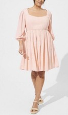 Torrid 2 Mini Wash Gauze Open Back Skater Dress Pristine Plus Size 2x