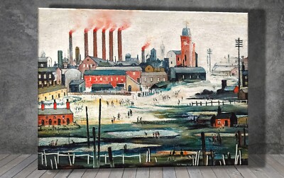L. S. Lowry Eisenwerke LEINWAND GEMÄLDE KUNSTDRUCK WAND 2030