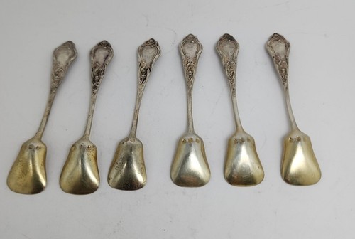 SET 6 RARI CUCCHIAINI SALE ARGENTO 800 LUTZ &WEISS GERMANIA 2 5/8" NO MONO b5 - Foto 3 di 6