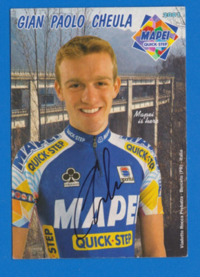 CYCLING cycling card GIAN PAOLO CHEULA team MAPEI quick step 2001 signed