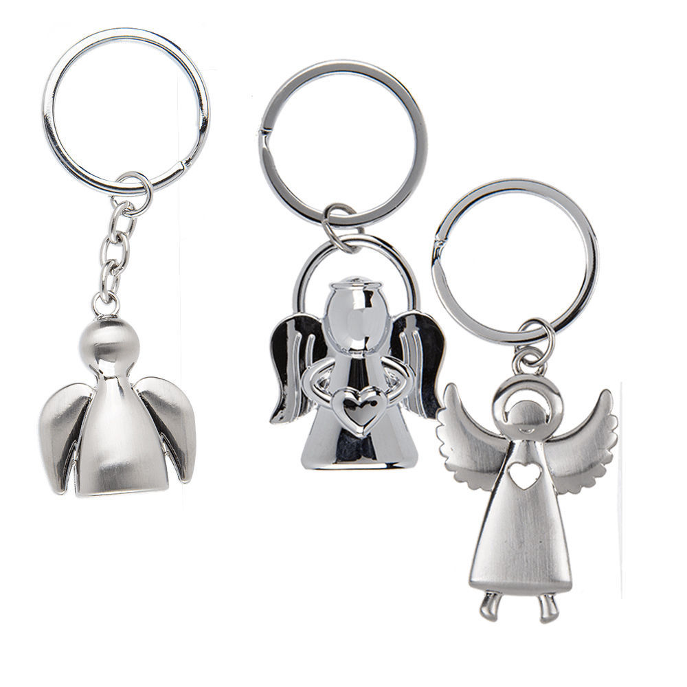 Schlüsselanhänger Engel Herz Edelstahl Schutzengel Guardian Angel
