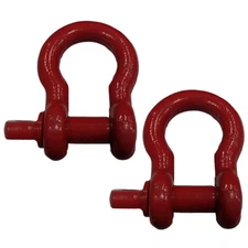 Heavy Duty 1 Pair 3/4" Red 4.75 Ton D-Ring Bow Shackle Off Road 4x4