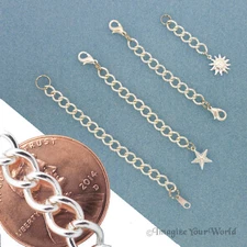 Custom SILVER-Plated/Tone Extender Chain for heavy jewelry safety adjustable S6H