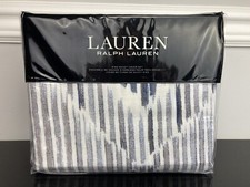 350 Ralph Lauren Austin Diamond 3 Pc Cotton Duvet Cover Sham Set Grey Blue KING