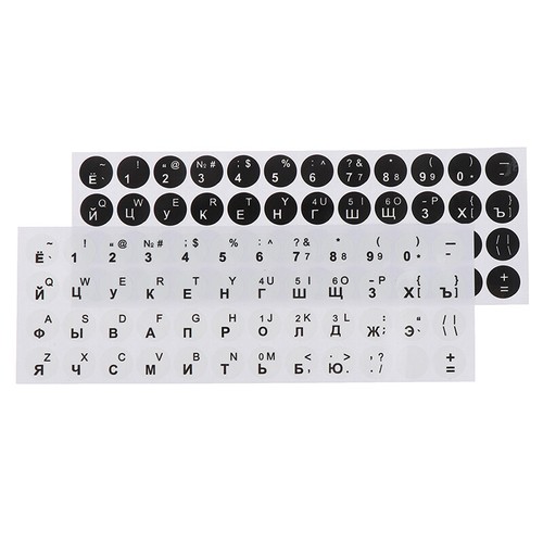 1Pc Russian Smooth Round 2 Colors Keyboard Sticker Language Protective Film - Picture 7 of 14