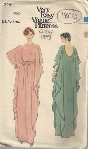 1979 Vintage VOGUE Sewing Pattern B34"-36" CAFTAN Loose Fitting Medium (1800)  - Picture 1 of 4