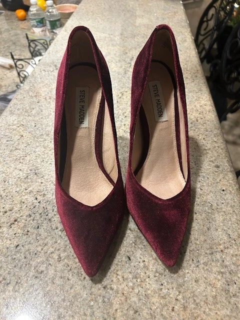 Tacones de aguja Steve Madden borgoña talla 9 para mujer Foto 3 de 3