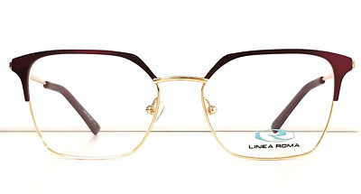 Linea Roma Adult Eyeglasses Frame VITALE C2 Adult Fine Gold / Burgundy 52-16-135