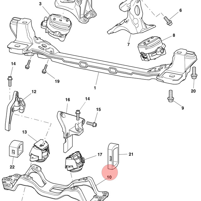 04-13 BENTLEY CONTINENTAL GTC FLYING SPUR TRANSMISSION CROSSMEMBER BRACKET OEM