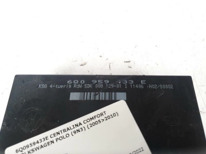 6Q0959433E CENTRALINA COMFORT VOLKSWAGEN POLO (9N3) (2005>2010) - Immagine 3 di 3