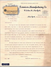 Dennison Manufacturing 1905 Letterhead 15 John St NYC Tags w/ Giant Vignettes