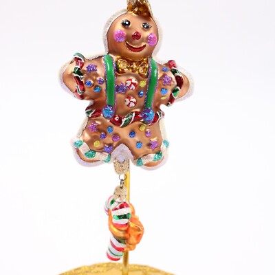 Radko SPICE FROST FOLKS Christmas Ornament GINGERBREAD MAN 2 PC