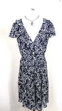 Womens George Black and White Fully Lined Ruffled Cap Sleeve Dress - Size 6