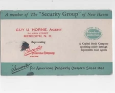New Haven Conn.  ink blotter  1940s  Security Insurance Company