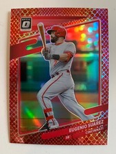2021 Optic red dragon EUGENIO SUAREZ #ed 49/110! Cincinnati Reds