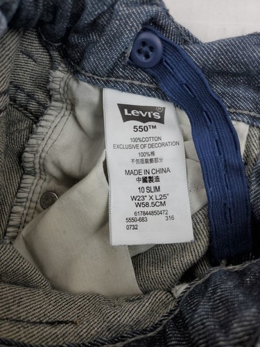 Levis 550 Relaxed Fit Blue Jeans Youth Size 10 Slim Dark Wash Adjustable W22xL23 - Picture 6 of 6