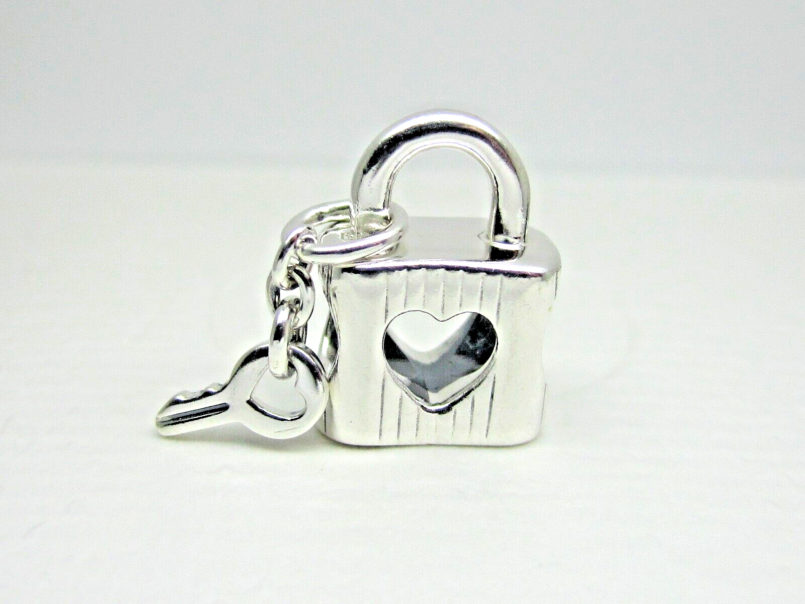 Authentic Pandora #790095C01 Padlock and Heart Key Charm | eBay