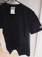 NEW Uniform Advantage UA Women's Black Scrub Top Size L Stretch Side Panels