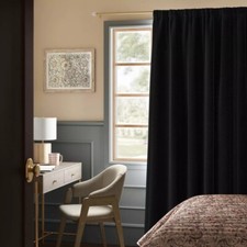 Threshold Henna Blackout  Lined Single Black Window Curtain Panel 50" x 63"