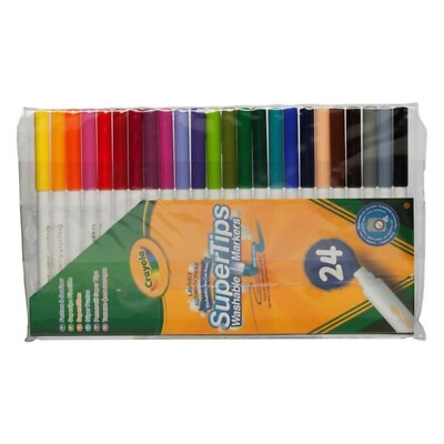 x Crayola Supertips Washable Colouring Pens Assorted Ink Pack of