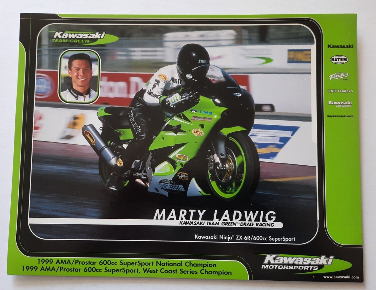 Vintage Poster Card 2000 Marty Ladwig Muzzy Kawasaki ZX-6R