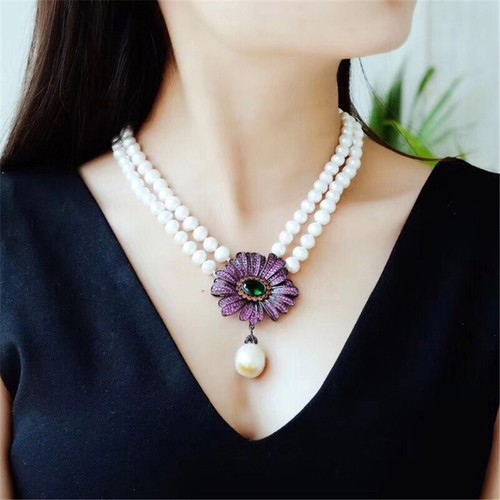 big baroque pearl cz pendant jewelry 