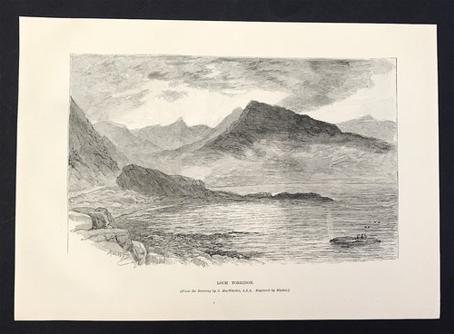 Loch Torridon from drawing 1890 by MacWhirter original woodcut print Scotland - Picture 3 of 3