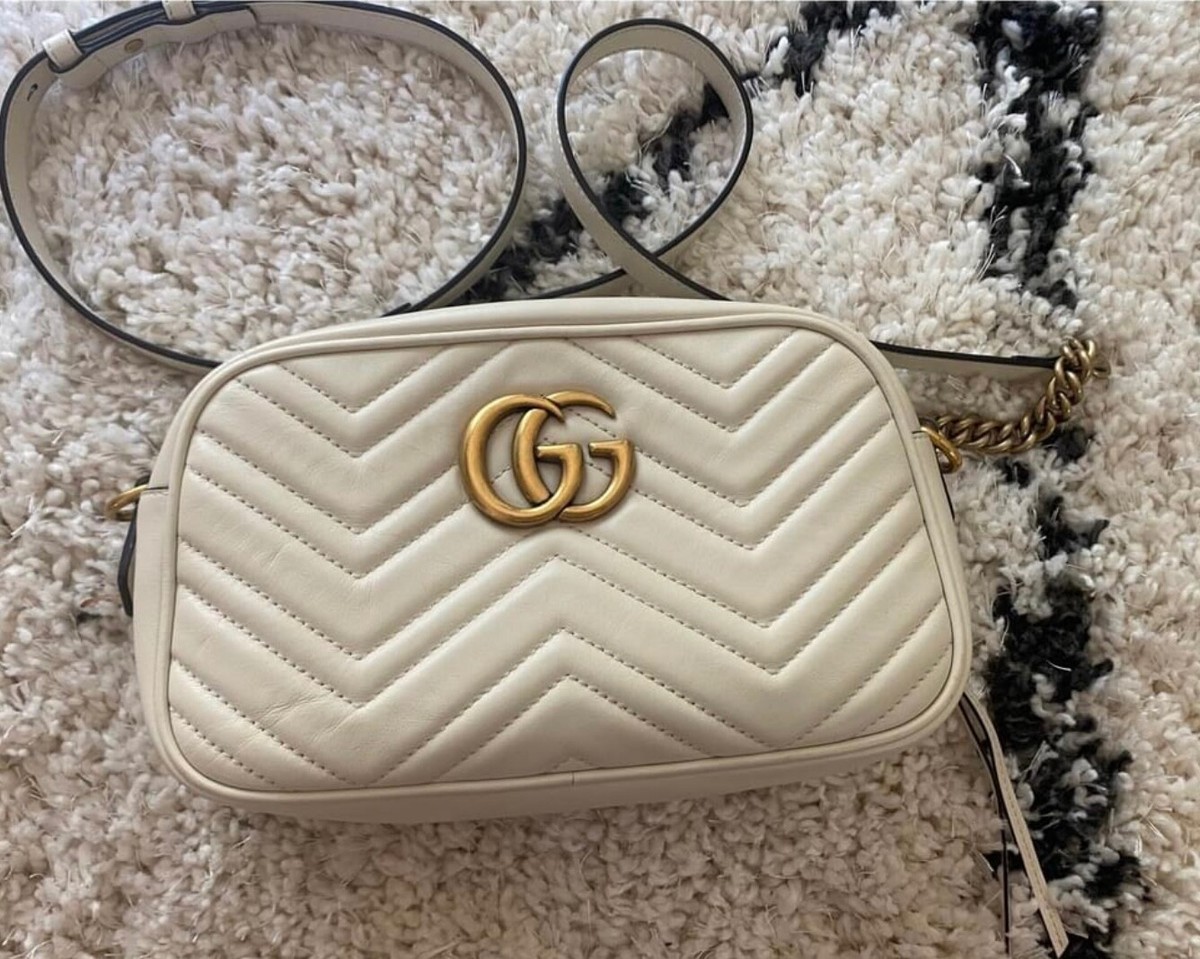 Gucci marmont small shoulder bag white