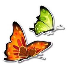 Butterflies Colorful Cute Car Laptop Phone Vinyl Sticker - SELECT SIZE