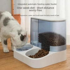 2 in1 Feeder Food Water Dispenser Bowl Automatic Dog Cat Bottle Pet Self Feeding