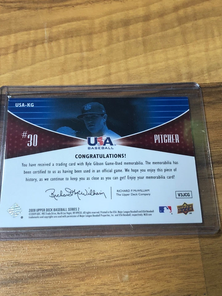 Kyle Gibson 2009 Upper Deck USA National Team Jerseys #USA-KG Minnesota Twins  - Image 2 of 2