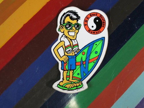Vintage 1980er Town & Country Surf Skateboard Aufkleber Joe Cool grün