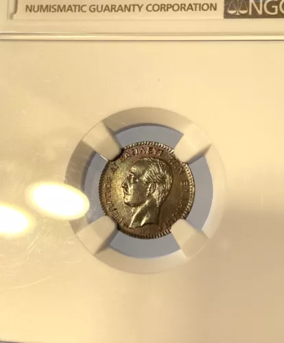 GREECE- 1 Lepton 1878 MS65 NGC .Beautiful and EXTREME High GRADE!!! King GeorgeA