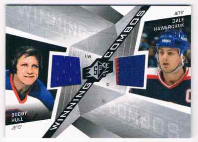 2008-09 SPX WINNING COMBOS BOBBY HULL HAWERCHUK DUAL JERSEYS 2 COLORS WINNIPEG