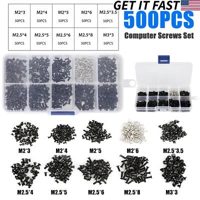 500Pcs Set Laptop Computer Screws Set For HP Dell Lenovo Sony Toshiba SAMSUNG