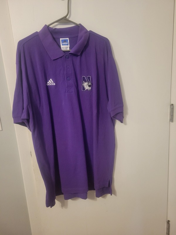 EUC Adidas~ Northwestern Purple Polo~~X Large