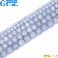 Beads For Jewelry Making 15" Strand Natural Anglite Stone Round Semi Precious