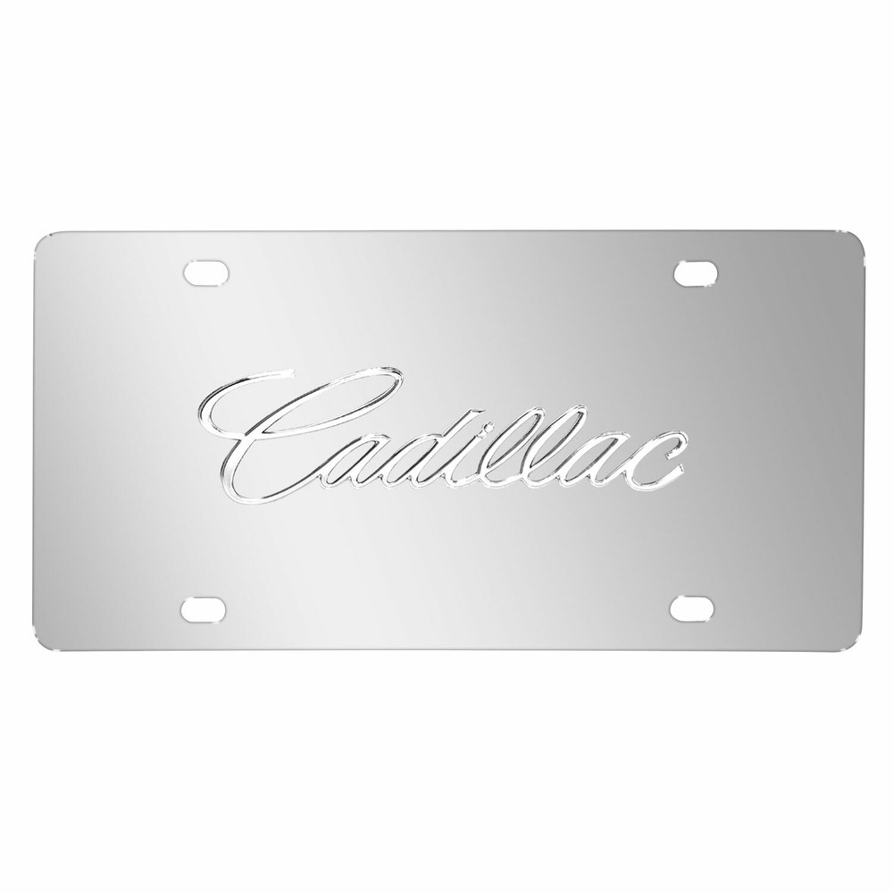 Cadillac 3d Nameplate Chrome Stainless Steel License Plate, Made in USA