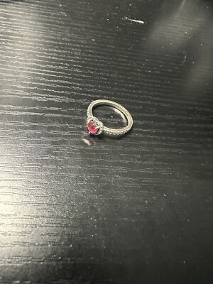 Pandora Timeless Elevated Red Heart Ring - Sterling Silver - Size 6