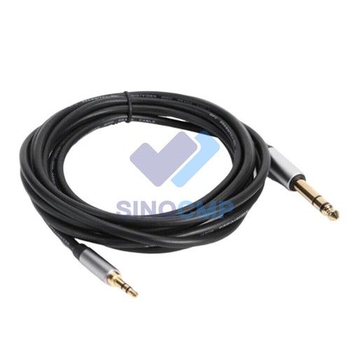Cable auxiliar adaptador de 5 pies 3,5 mm a 6,35 mm para amplificador mezclador reproductor de CD - Imagen 4 de 4
